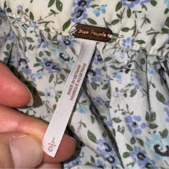 (NWT) Free People 100% cotton Women’s Large Blue Floral Backless Dress - Picture 11 of 16